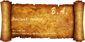 Becsei Andor névjegykártya