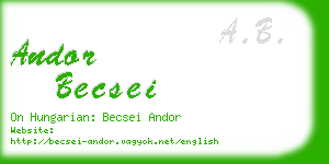 andor becsei business card
